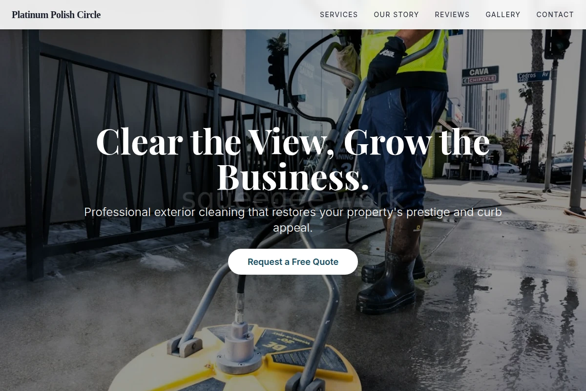 Technician Pressure Washing